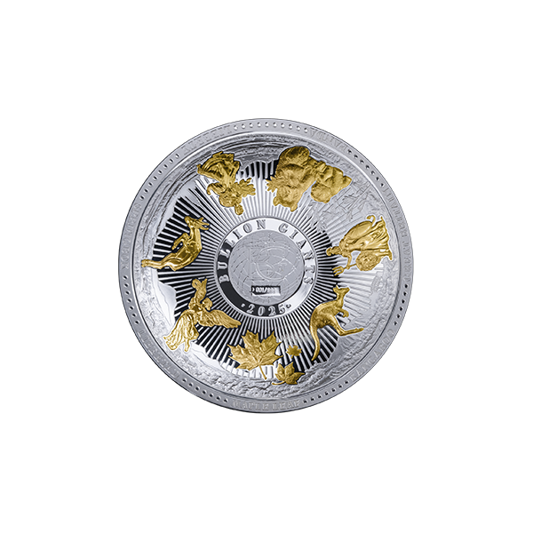 50g Silver The Bullion Giants Coin with Gold Plating