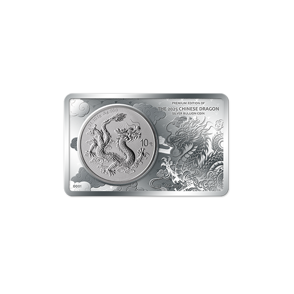 2 + 1oz Silver Chinese Bullion Dragon Coin in Bar
