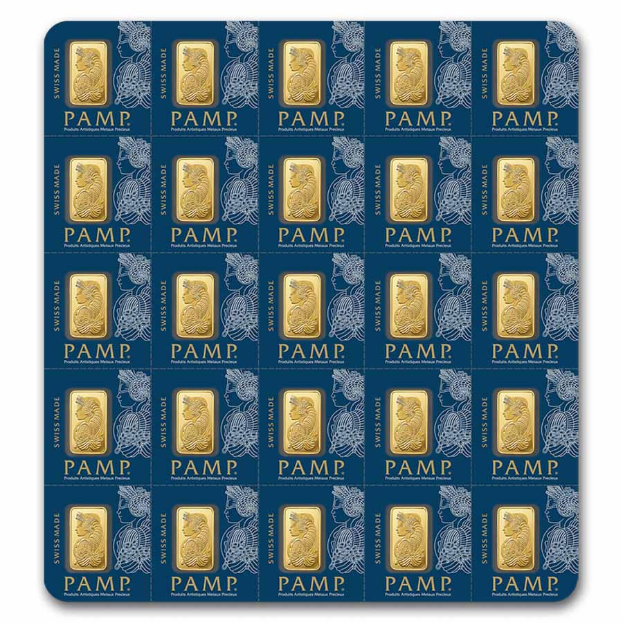 25x1 gram Gold Bar PAMP Suisse Multigram+25 (In Assay)