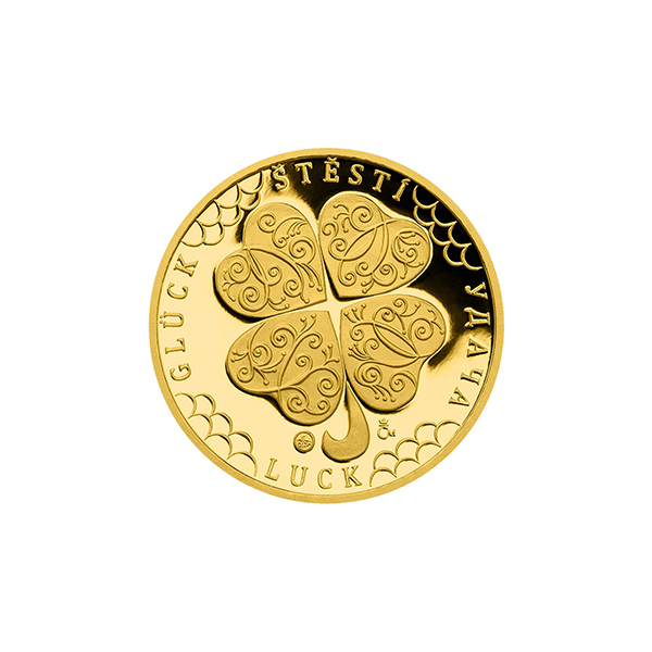 1/4oz Gold Quatrefoil for Luck proof