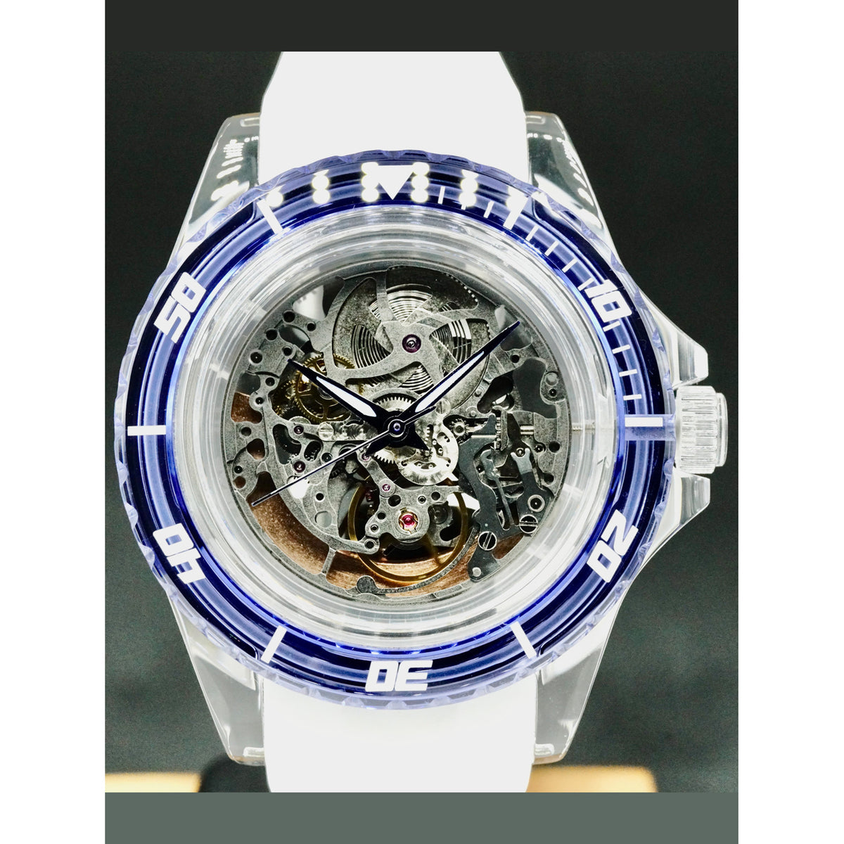 Artya Diver Crystal Skeleton Blue Bezel
