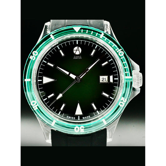 ArtyA Diver Crystal Green Smoke Green Bezel