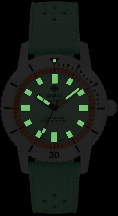 Zodiac ZO9592 Super Sea Wolf Ceramic Edition Green and White