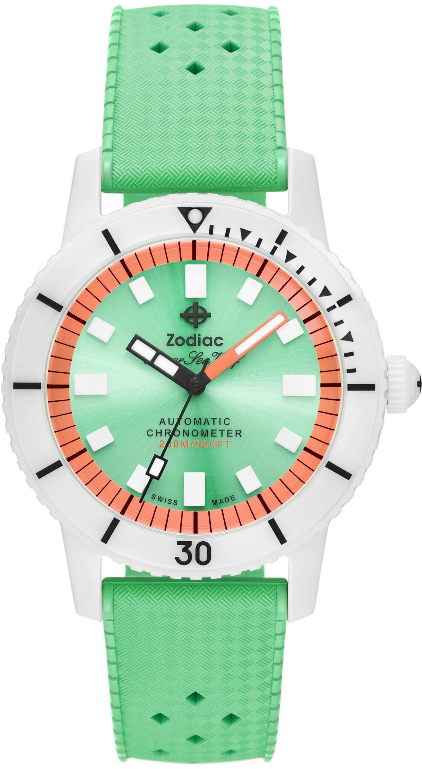 Zodiac ZO9592 Super Sea Wolf Ceramic Edition Green and White
