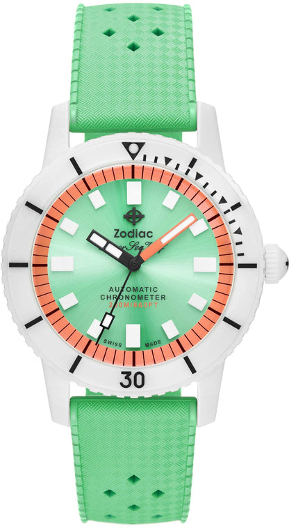 Zodiac ZO9592 Super Sea Wolf Ceramic Edition Green and White