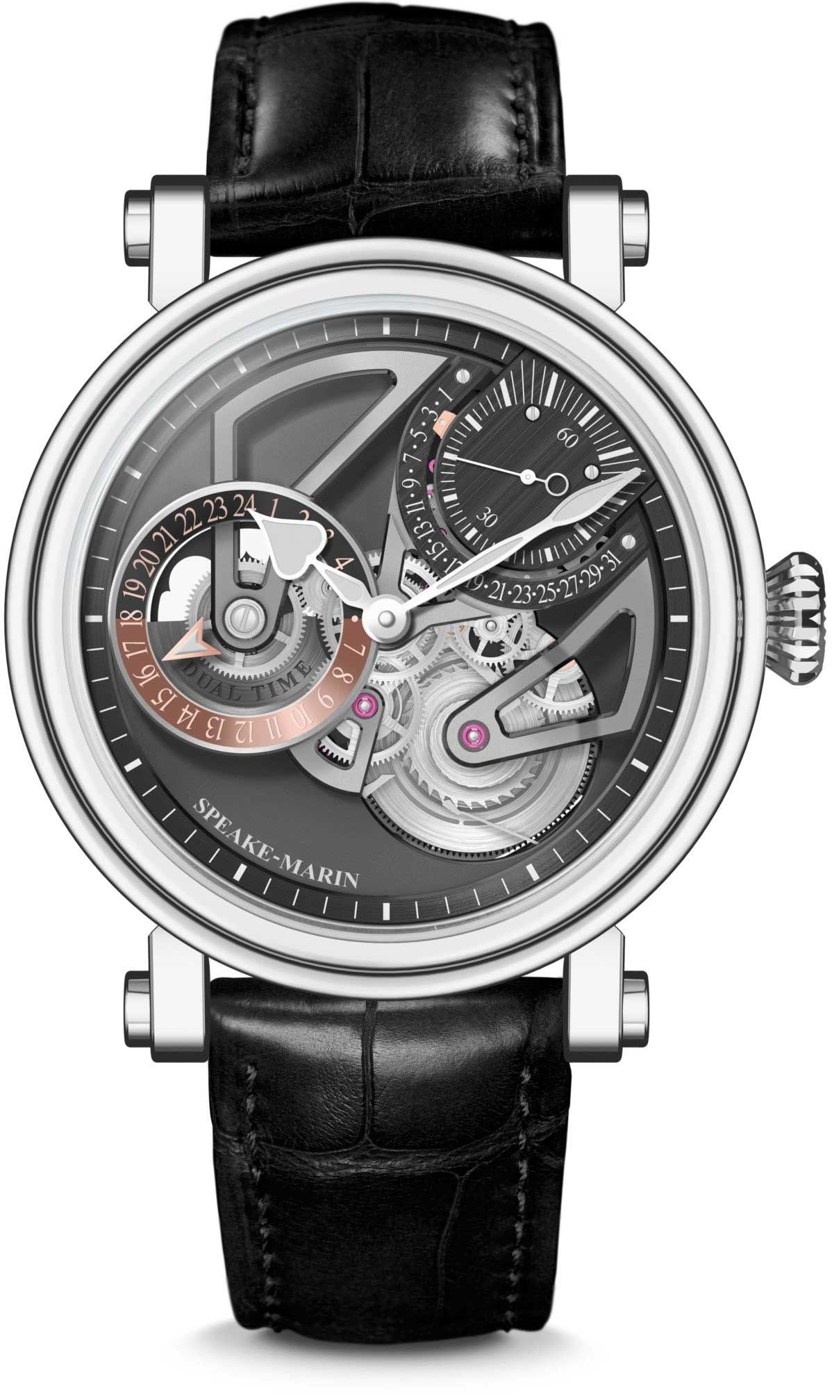 Speake-Marin 413809250 Openworked Dual Time Titanium 38mm