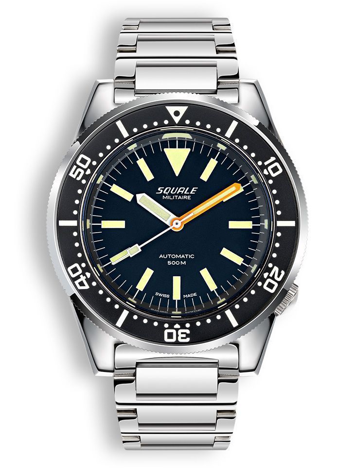 Squale 1521 Militaire Steel Black on Bracelet 1521MIL.SQ20L
