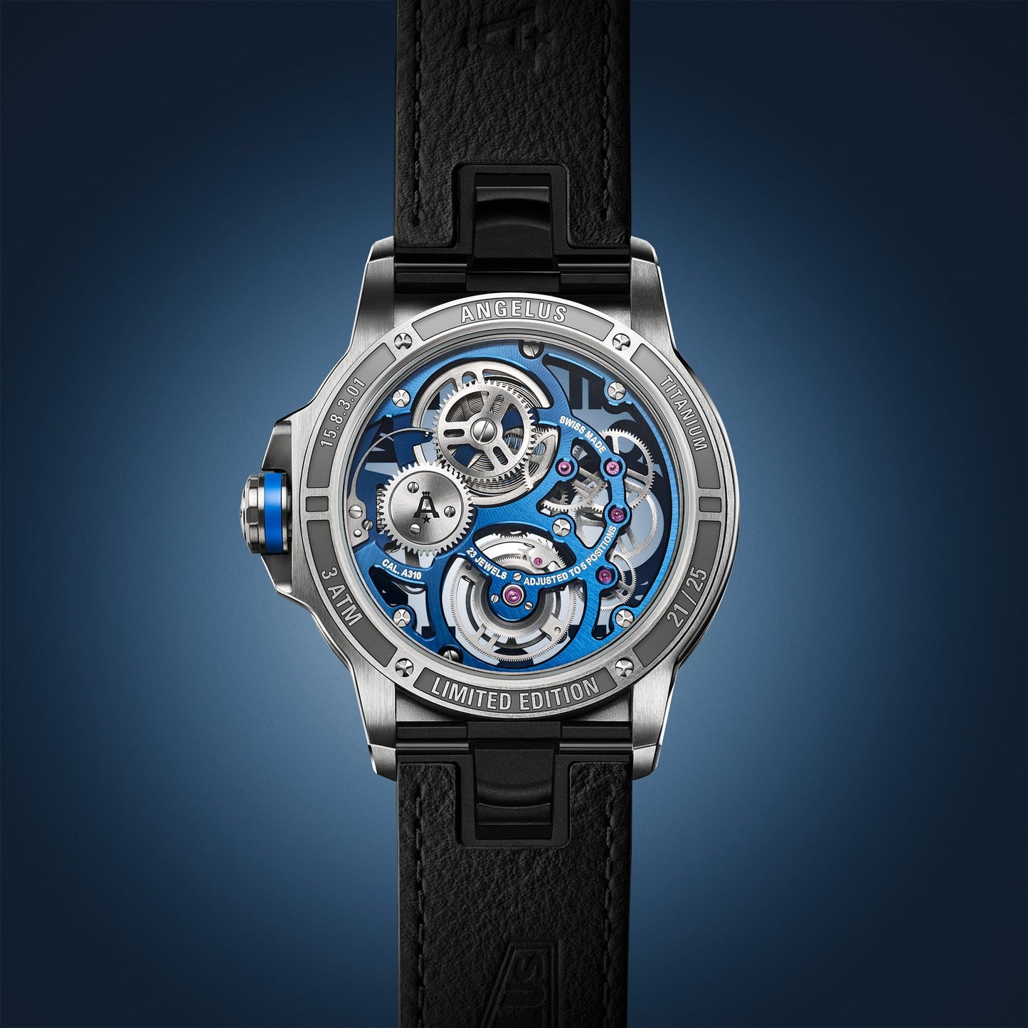 Angelus 0TSZF.U02A.C009A Flying Tourbillon Titanium Blue