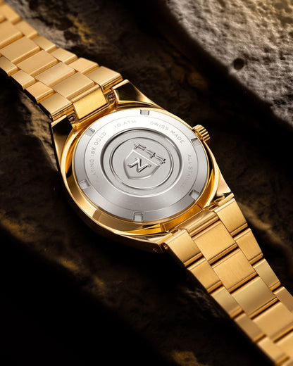 Nivada Grenchen 68028A77-BC F77 Mark II Gold On Canvas Strap