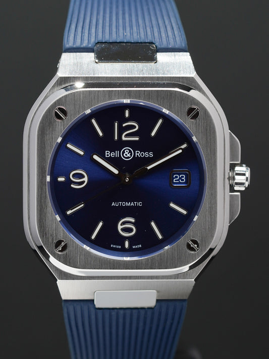 Bell & Ross BR05A-BLU-ST/SRB Blue on Rubber Strap