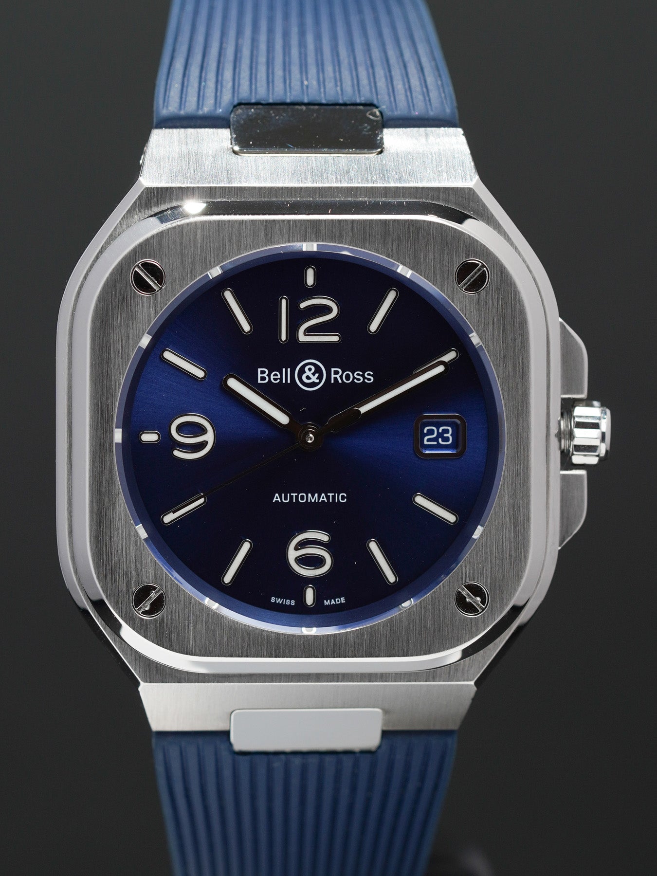 Bell & Ross BR05A-BLU-ST\/SRB Blue on Rubber Strap