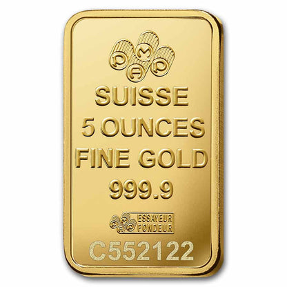 5 oz Gold Bar - PAMP Suisse Lady Fortuna Veriscan® (w/Assay)