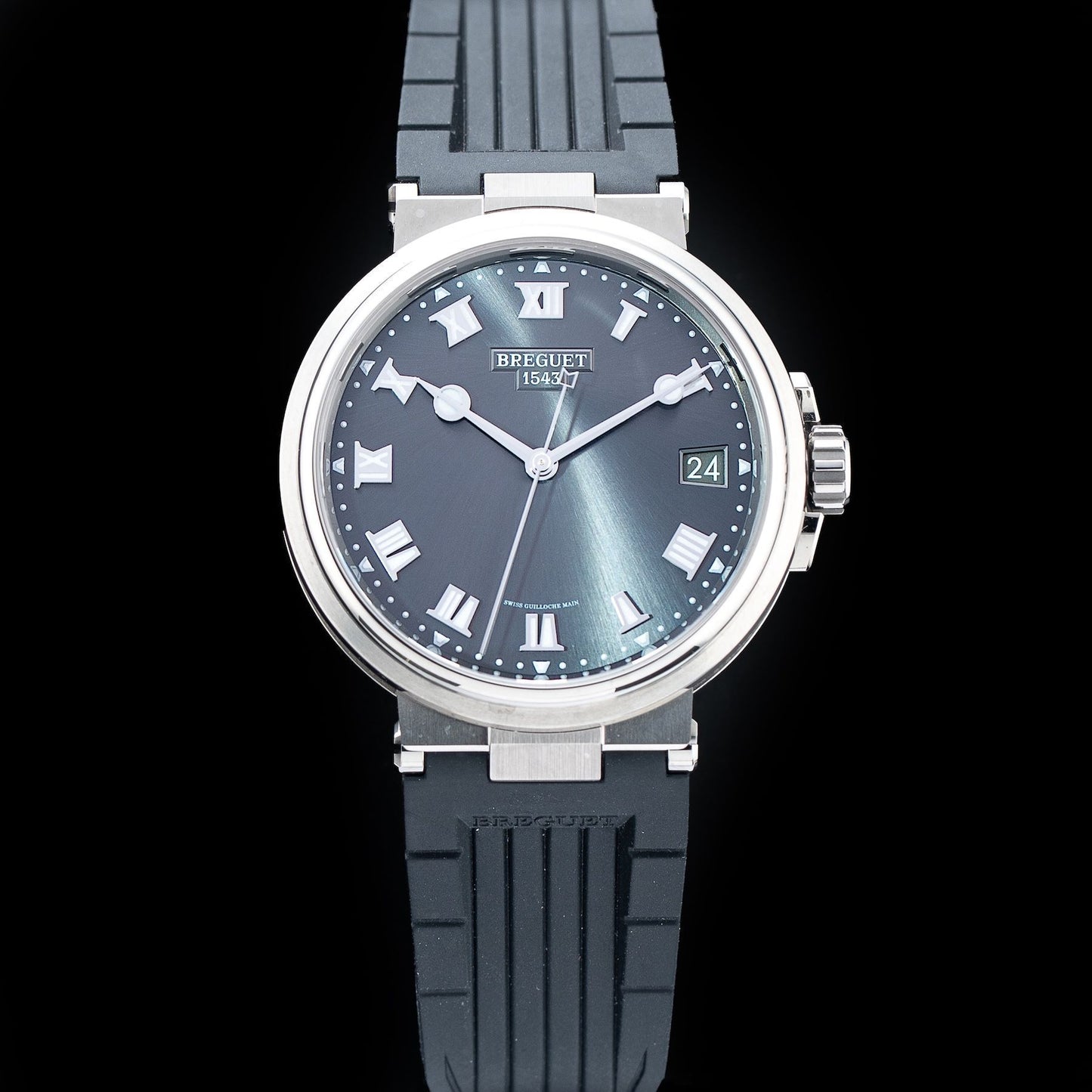 Breguet Marine 5517TI/G2/5ZU Grey Dial On Rubber Strap
