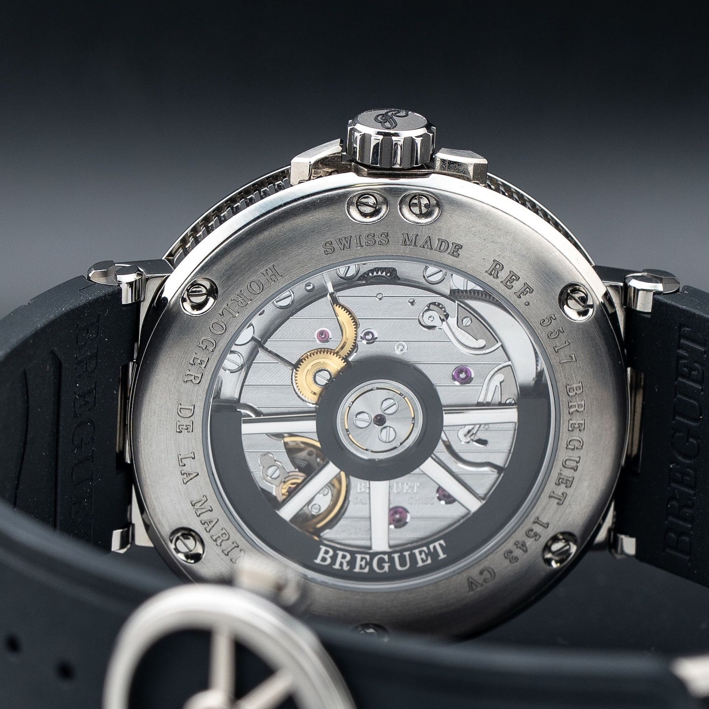 Breguet Marine 5517TI/G2/5ZU Grey Dial On Rubber Strap