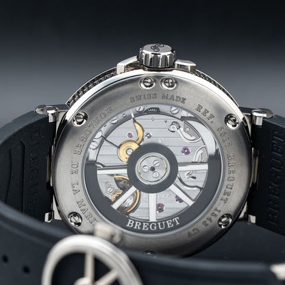 Breguet Marine 5517TI/G2/5ZU Grey Dial On Rubber Strap