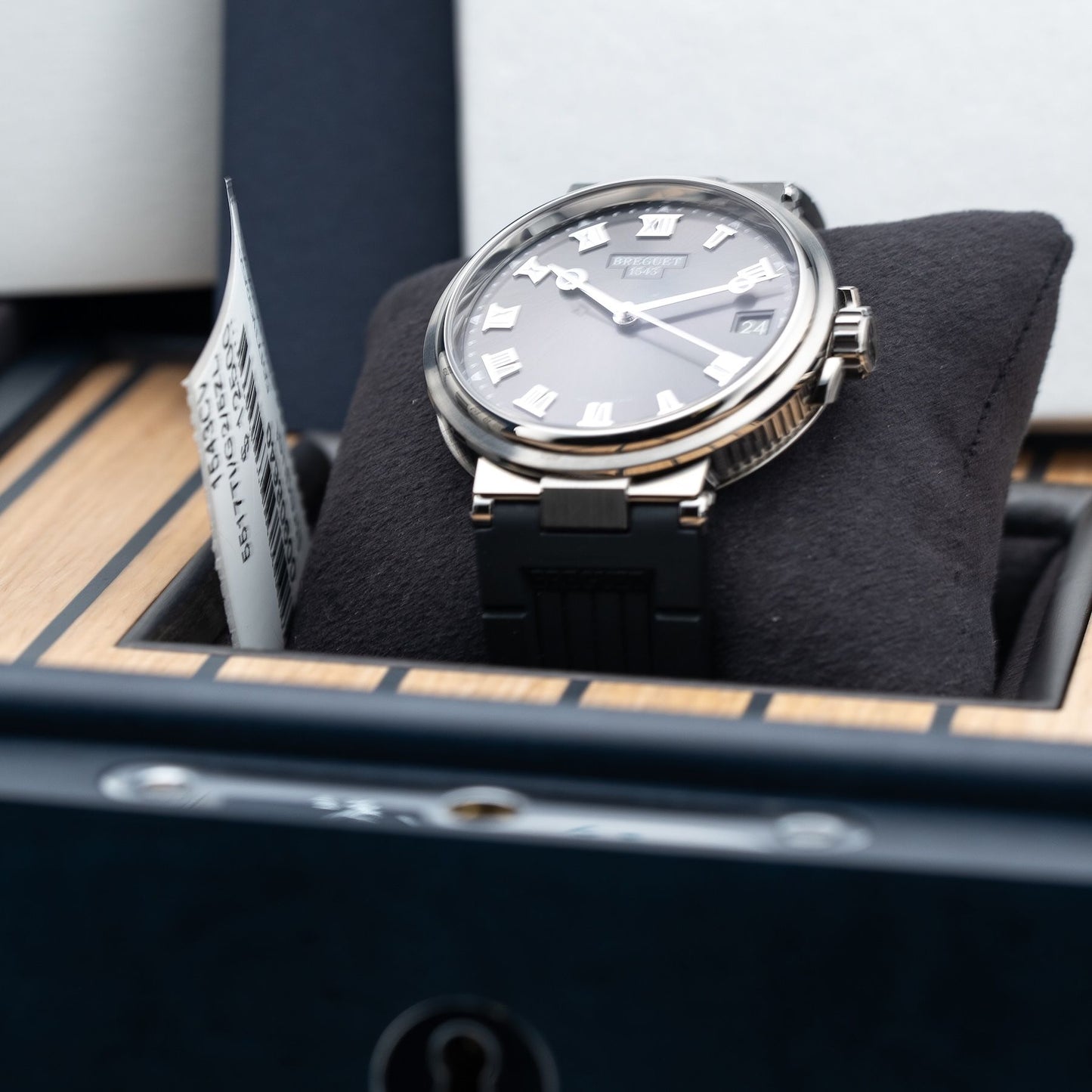 Breguet Marine 5517TI/G2/5ZU Grey Dial On Rubber Strap