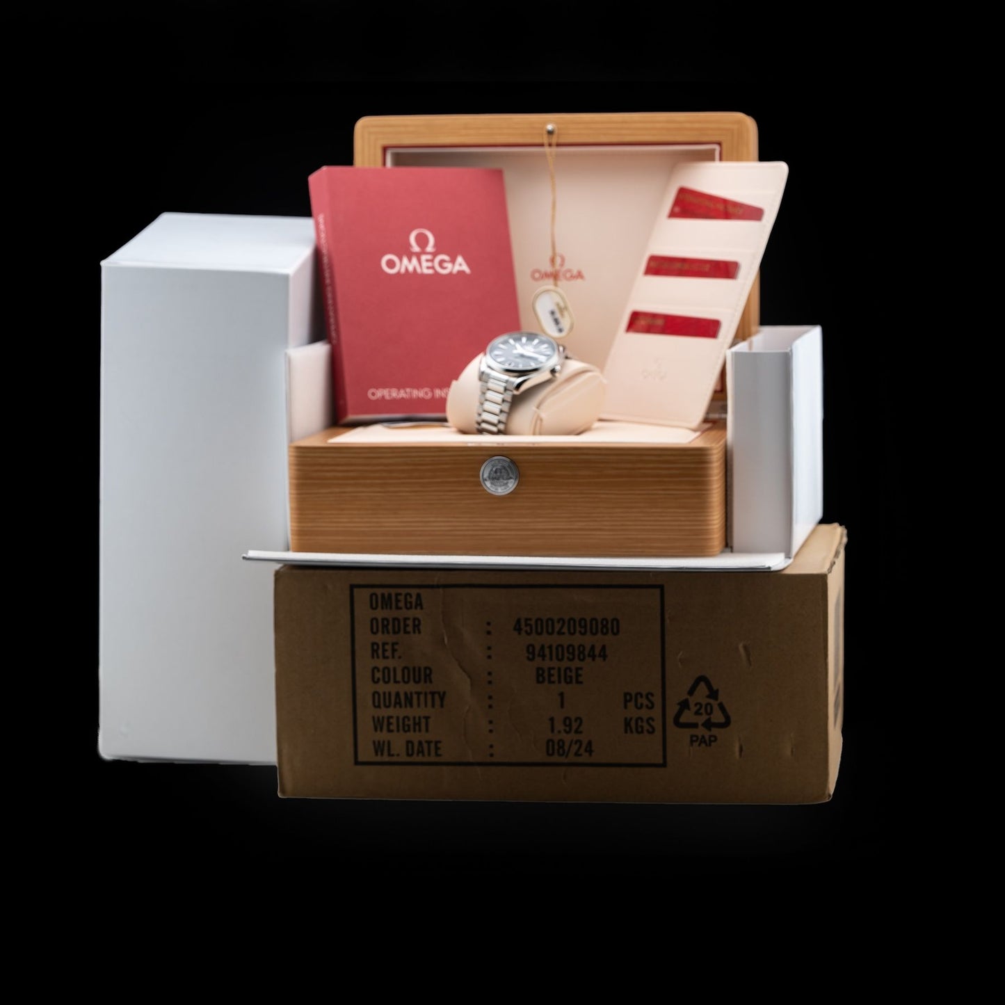 Omega 220.10.41.21.01.002 Seamaster Aqua Terra 150M 41mm Black Steel on Bracelet