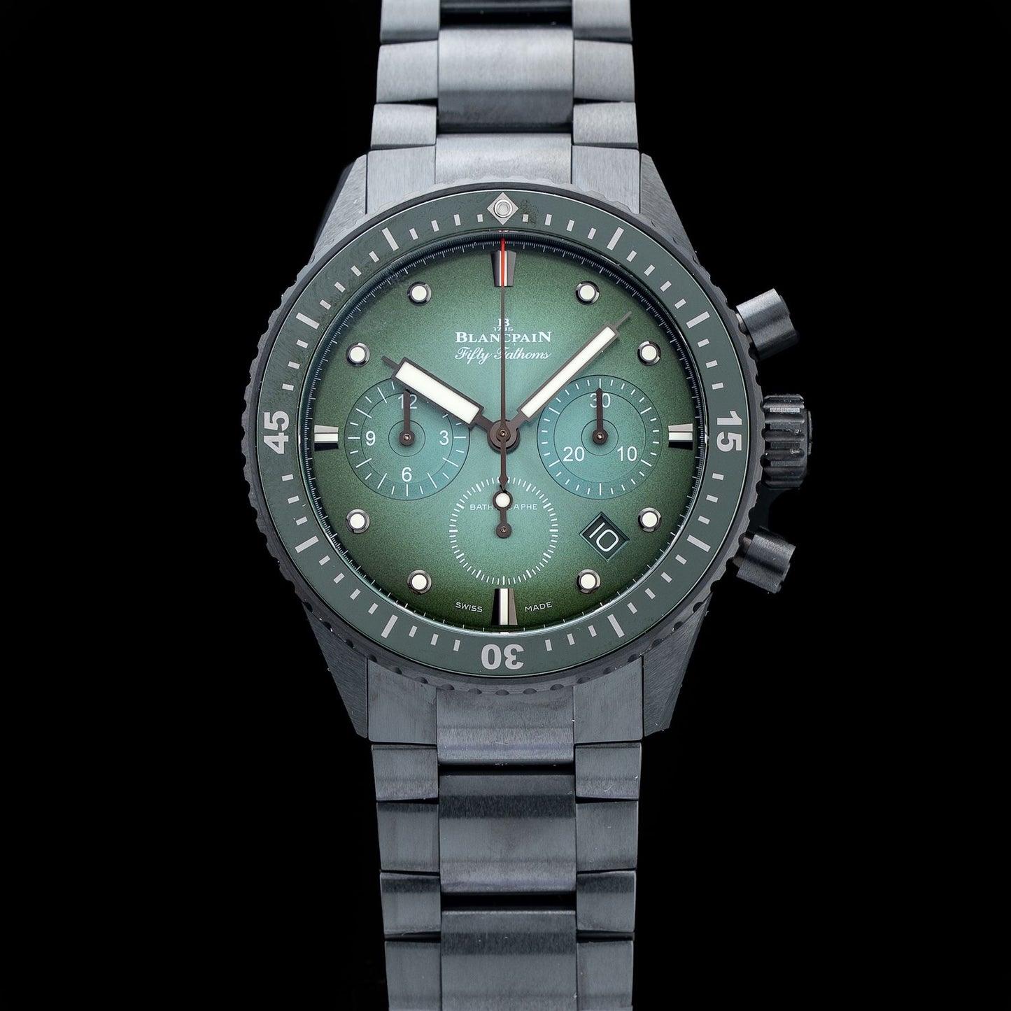 Blancpain 5200 0153 01S Fifty Fathoms Bathyscaphe Chronograph Flyback Green Dial