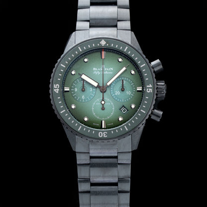 Blancpain 5200 0153 01S Fifty Fathoms Bathyscaphe Chronograph Flyback Green Dial