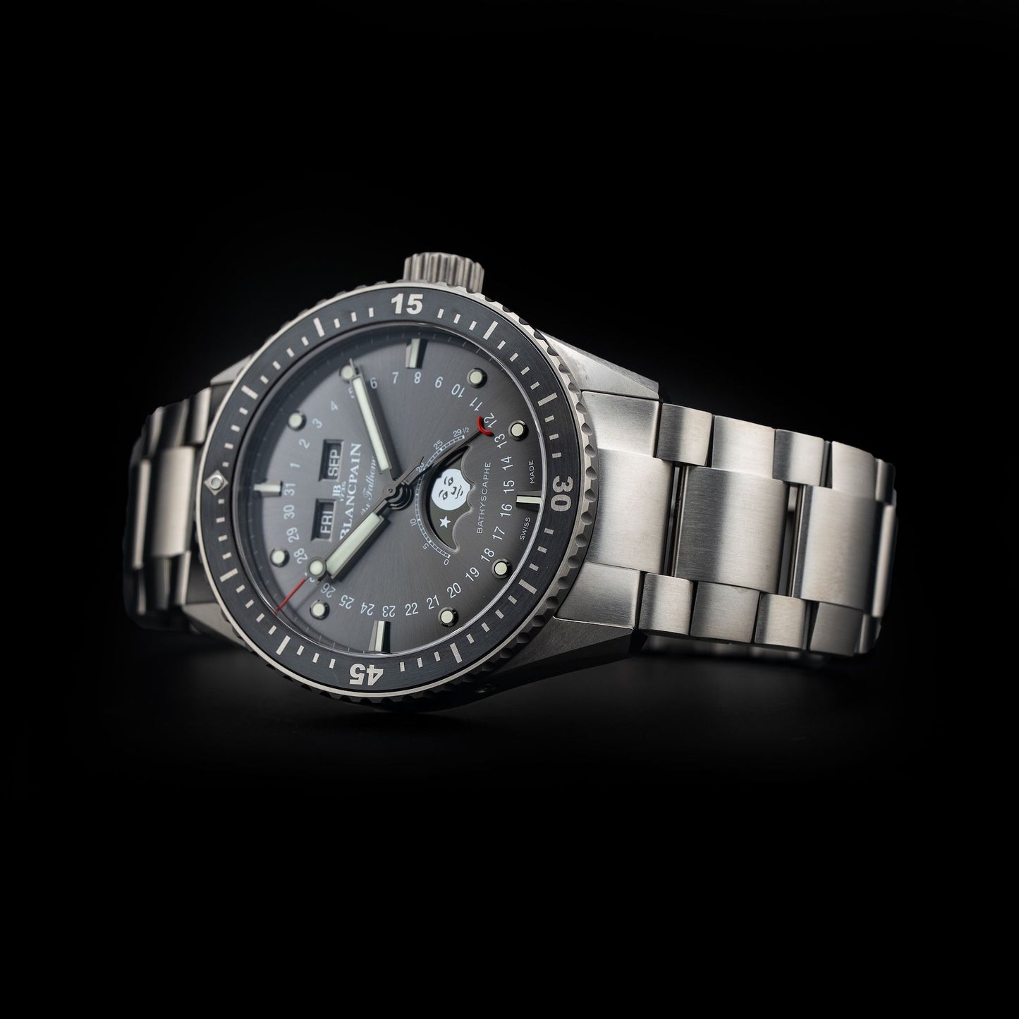 Blancpain 5054 1210 98S Fifty Fathoms Bathyscaphe Complete Calendar Titanium