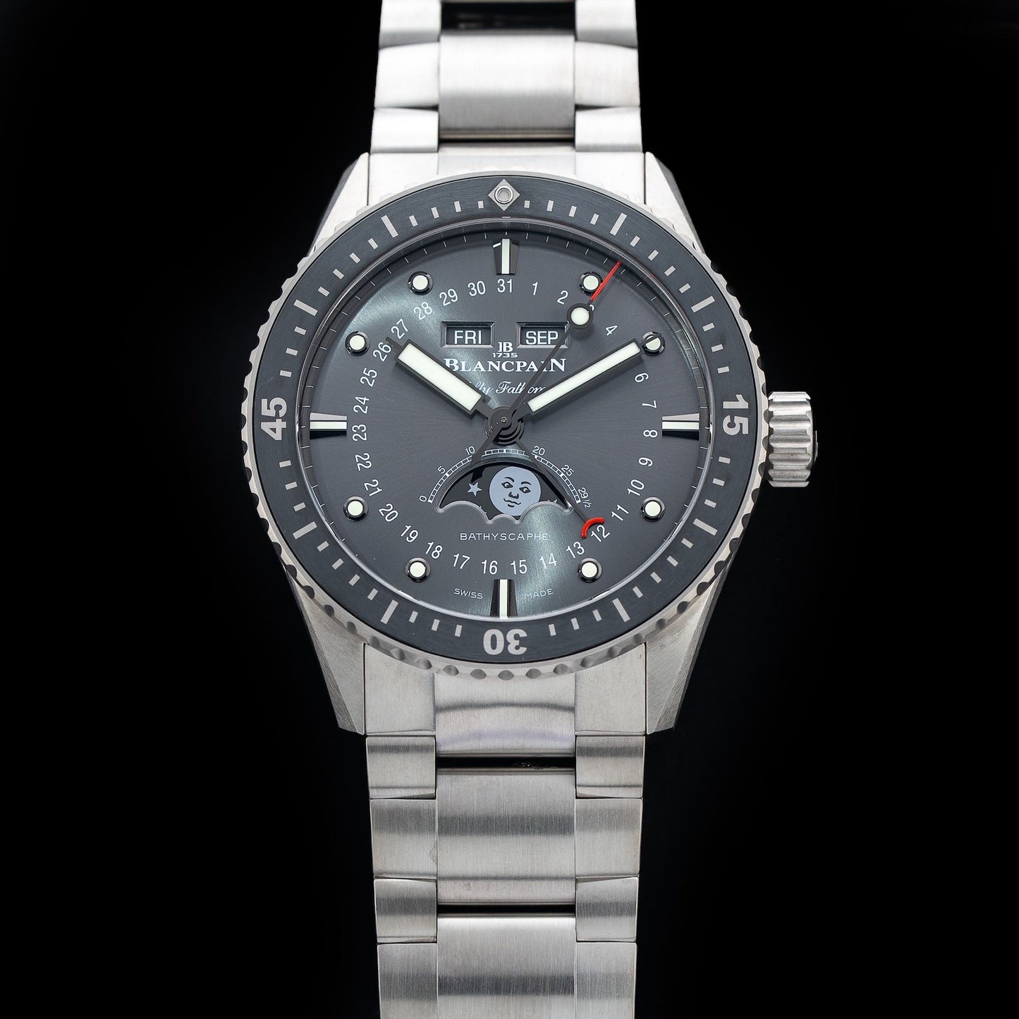 Blancpain 5054 1210 98S Fifty Fathoms Bathyscaphe Complete Calendar Titanium