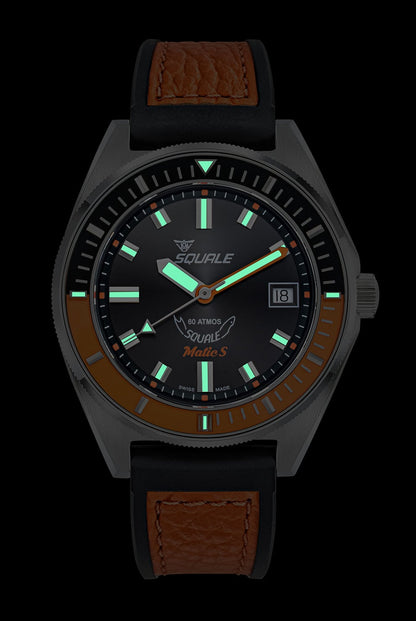 Squale MATICBKOBK.RLOR Matic-S Orange HydroLeather