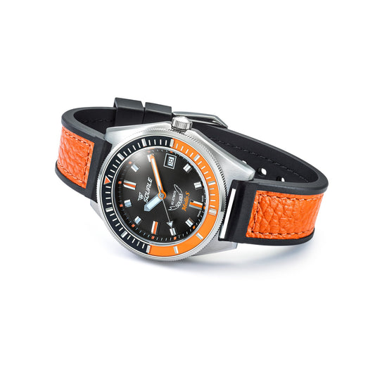 Squale MATICBKOBK.RLOR Matic-S Orange HydroLeather
