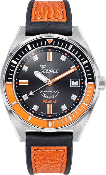 Squale MATICBKOBK.RLOR Matic-S Orange HydroLeather