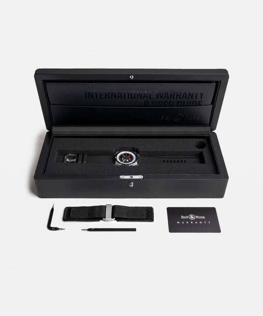 Bell & Ross BR0393-COM-ST/SRB BR-03 GMT Compass on Rubber Strap