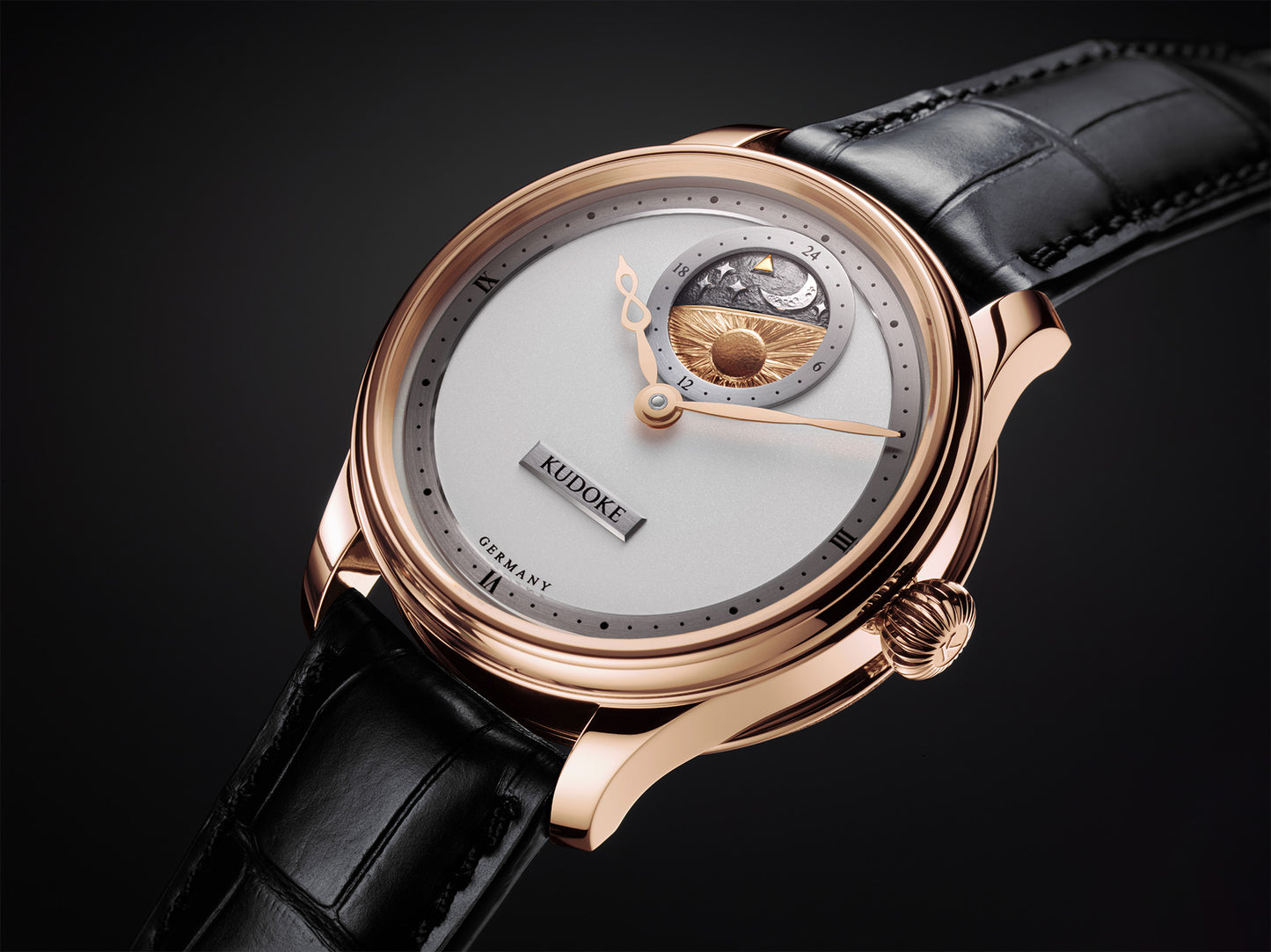 Kudoke 2 Silver Dial Rose Gold