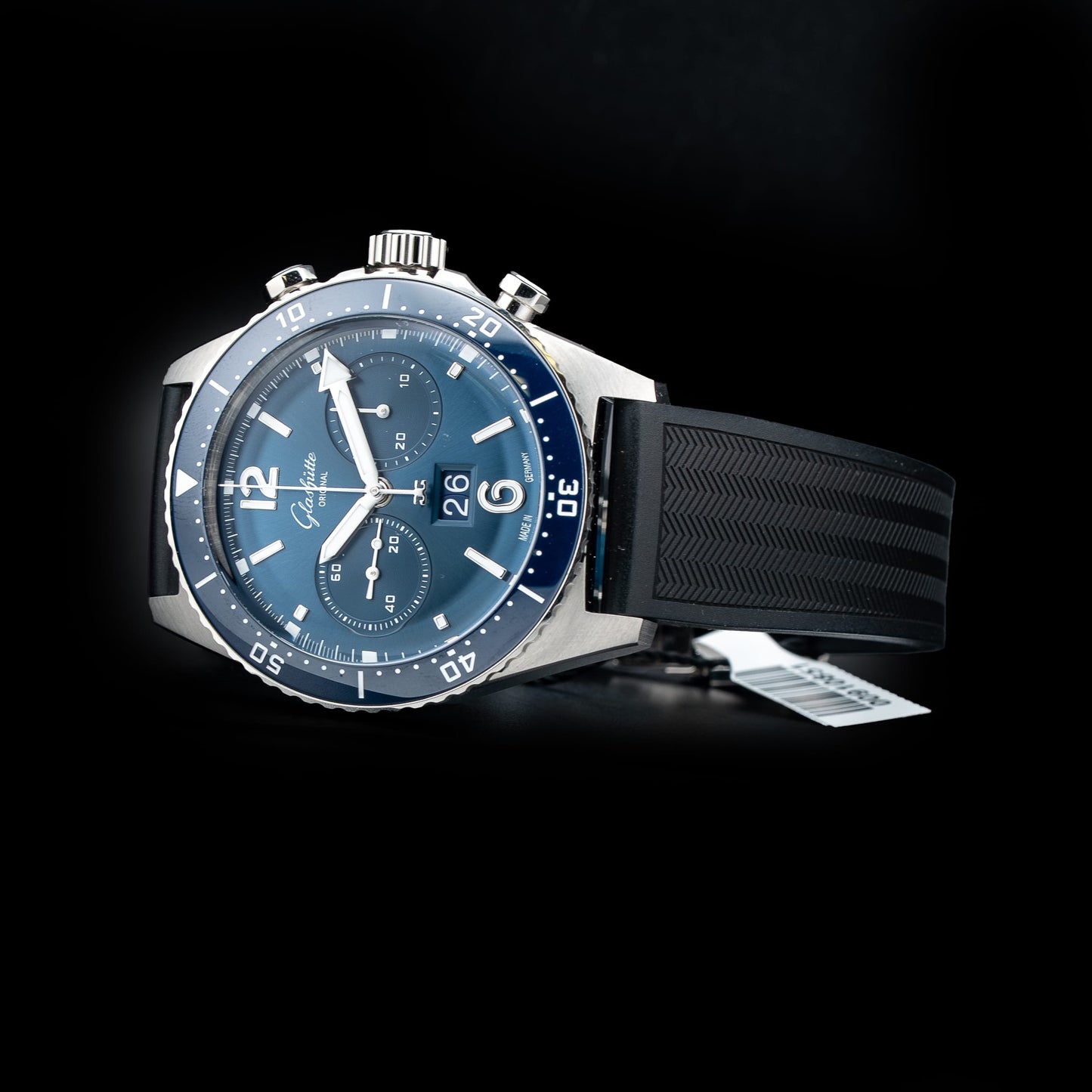 Glashütte Original 1-37-23-02-81-33 SeaQ Chronograph Blue Dial On Rubber Strap