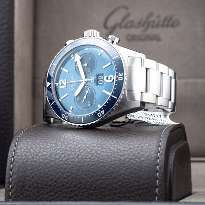 Glashütte Original 1-37-23-02-81-70 SeaQ Chronograph Blue Dial on Bracelet