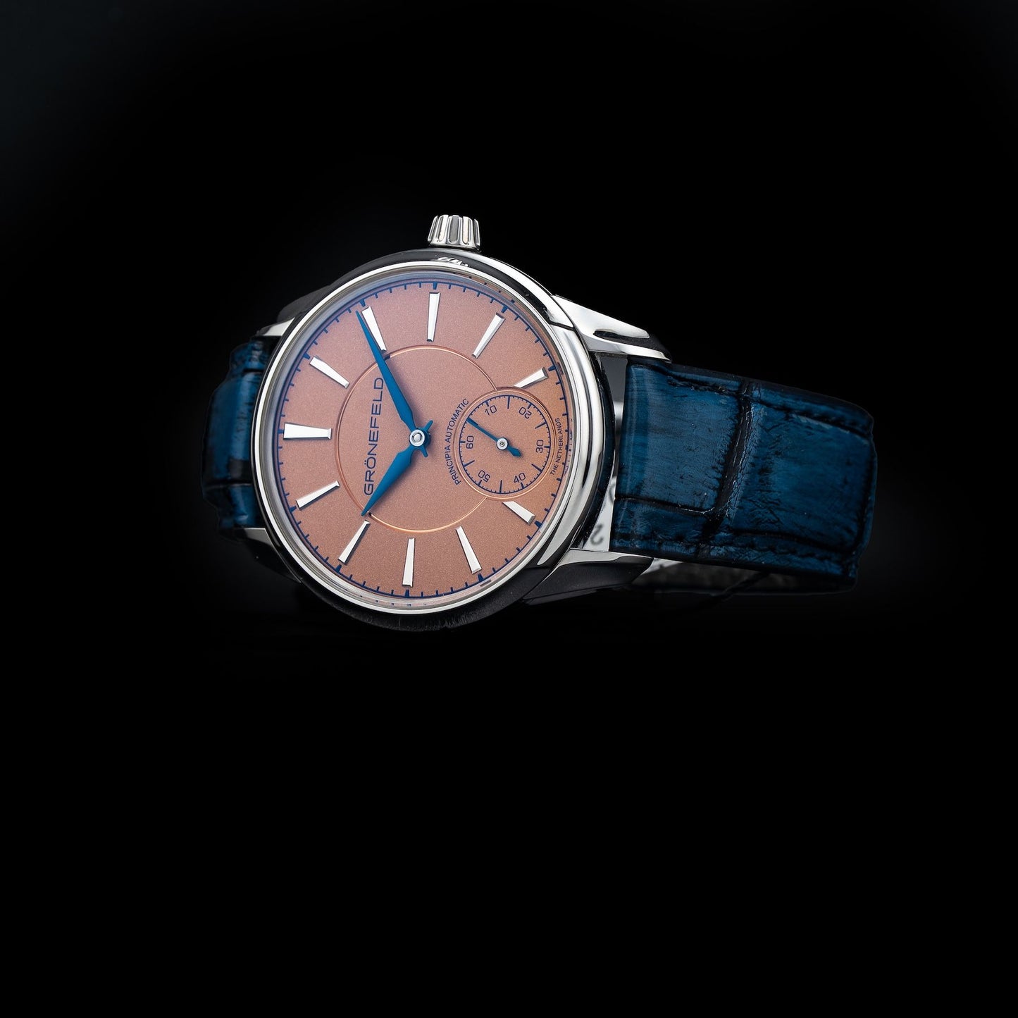 Grönefeld 1941 Principia Automatic Stainless Steel Salmon Dial 41126