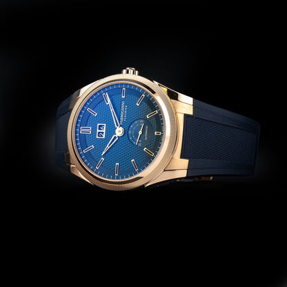 Parmigiani Fleurier PFC910-1500340-X03182 Tonda GT Small Seconds Blue Guilloche Dial 18k Rose Gold