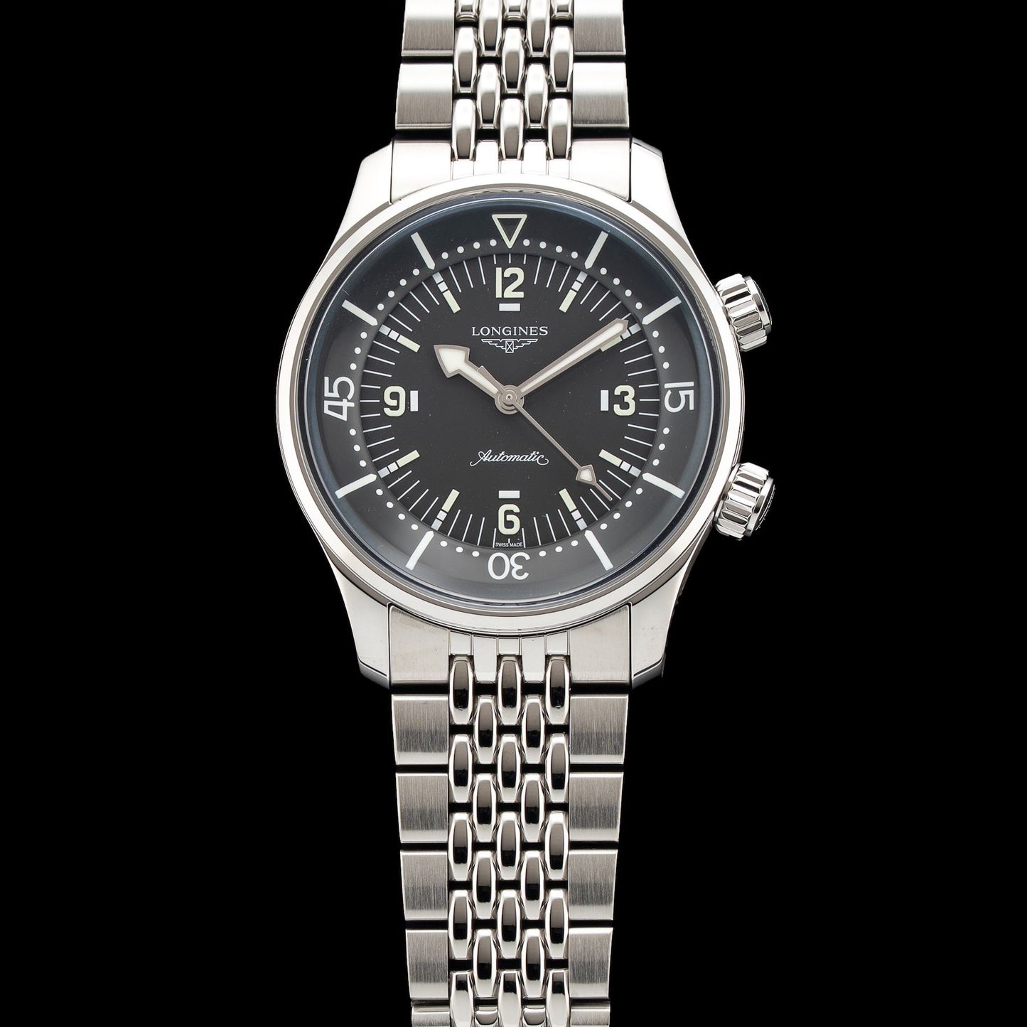 Longines L3.764.4.99.6 Legend Diver Grey Dial on Bracelet