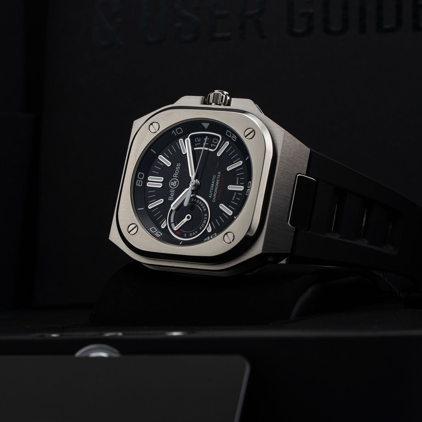 Bell & Ross BR-X5 Black on Rubber Strap BRX5R-BL-ST\/SRB