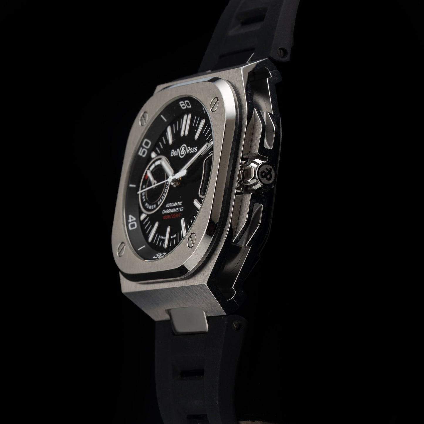Bell & Ross BR-X5 Black on Rubber Strap BRX5R-BL-ST\/SRB