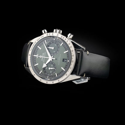 Omega 332.12.41.51.10.001 Speedmaster 57 Coaxial Chronometer Chronograph Green Dial 40.5mm on Strap