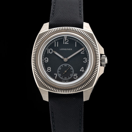 Longines L2.838.1.53.2 Pilot Majetek Black Dial on Strap