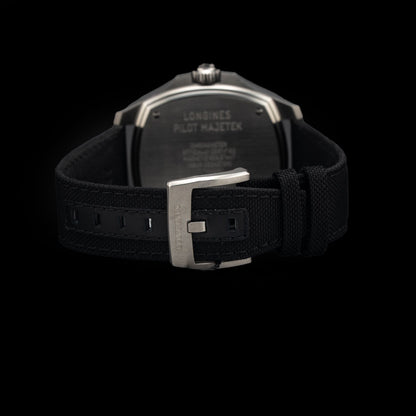 Longines L2.838.1.53.2 Pilot Majetek Black Dial on Strap