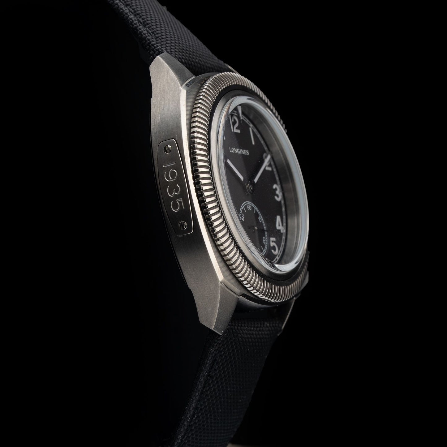 Longines L2.838.1.53.2 Pilot Majetek Black Dial on Strap