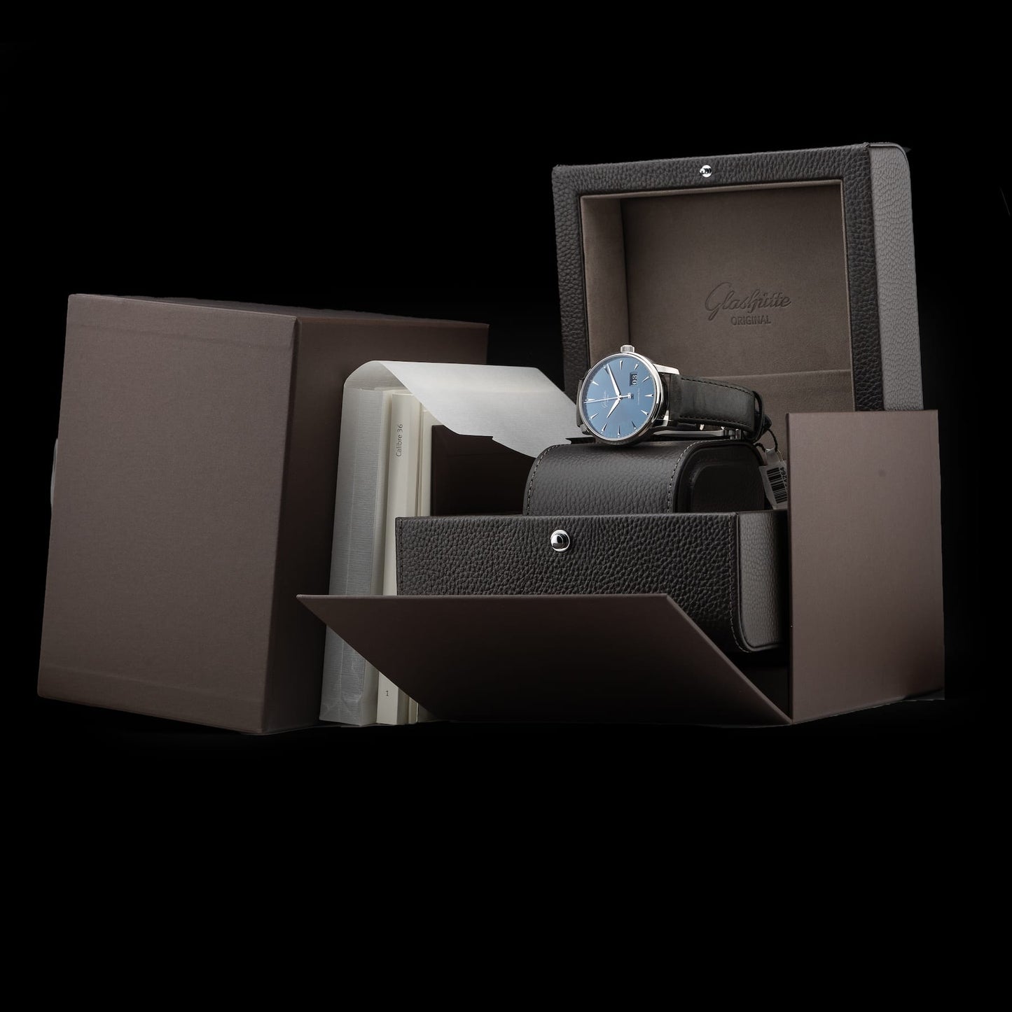 Glashütte Original Senator Excellence Panorama Date Blue Dial 1-36-03-04-02-30