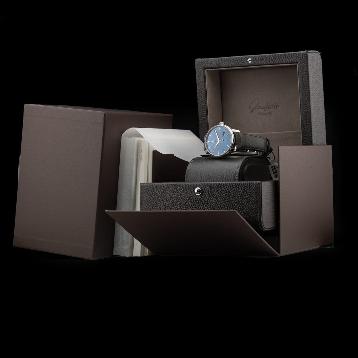 Glashütte Original Senator Excellence Panorama Date Blue Dial 1-36-03-04-02-30