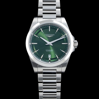 Longines Conquest Sunray Green Dial on Bracelet L3.720.4.02.6