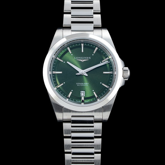 Longines Conquest Sunray Green Dial on Bracelet L3.720.4.02.6