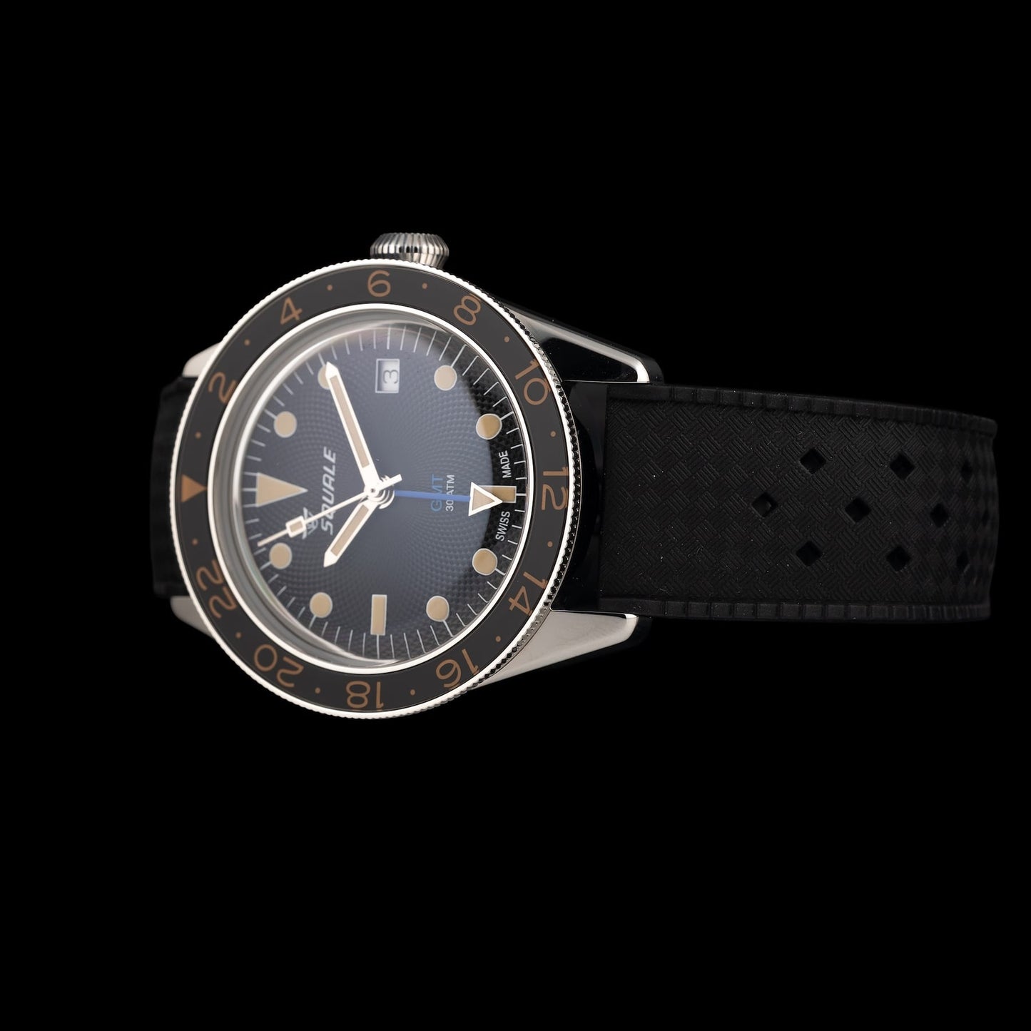 Squale SUB-39 GMT "Blackfin" Black Guilloché U.S. Exclusive