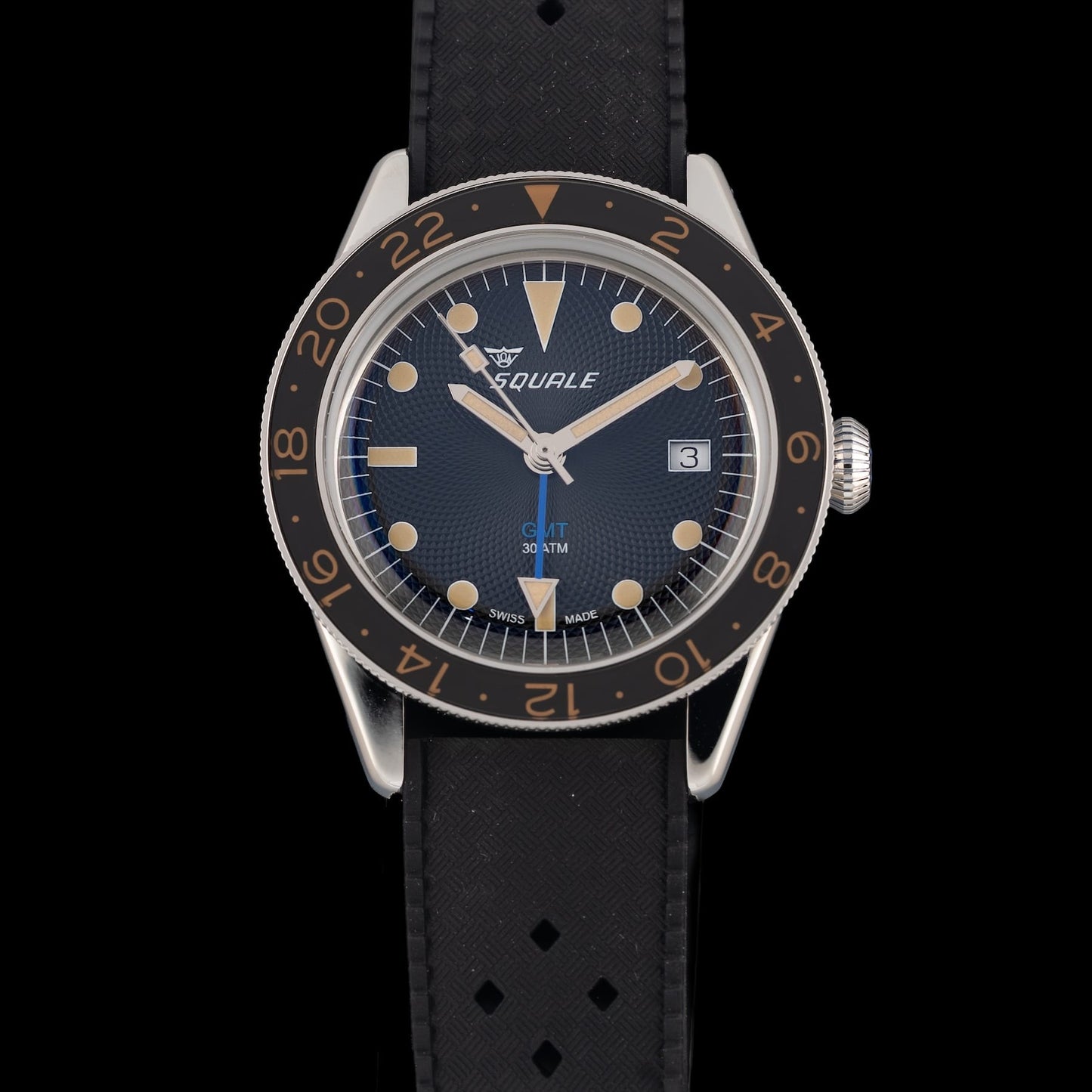 Squale SUB-39 GMT "Blackfin" Black Guilloché U.S. Exclusive