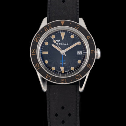 Squale SUB-39 GMT "Blackfin" Black Guilloché U.S. Exclusive