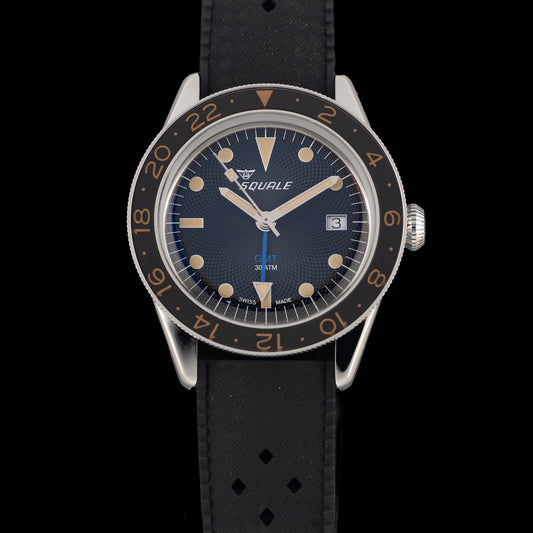 Squale SUB-39 GMT "Blackfin" Black Guilloché U.S. Exclusive SUB-39ERBK.HT