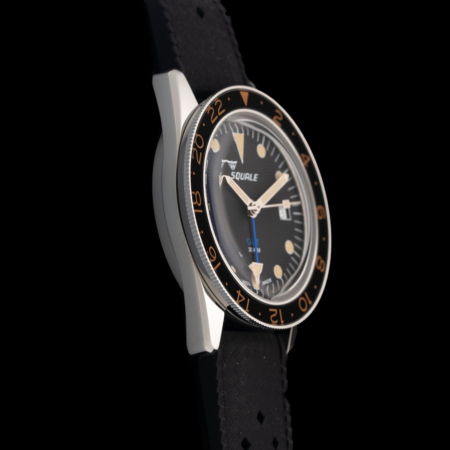 Squale SUB-39 GMT "Blackfin" Black Guilloché U.S. Exclusive
